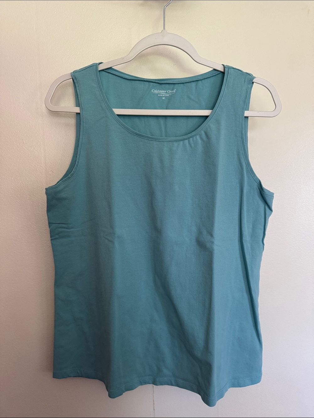 Coldwater Creek Teal Scoop Neck Cotton Tank